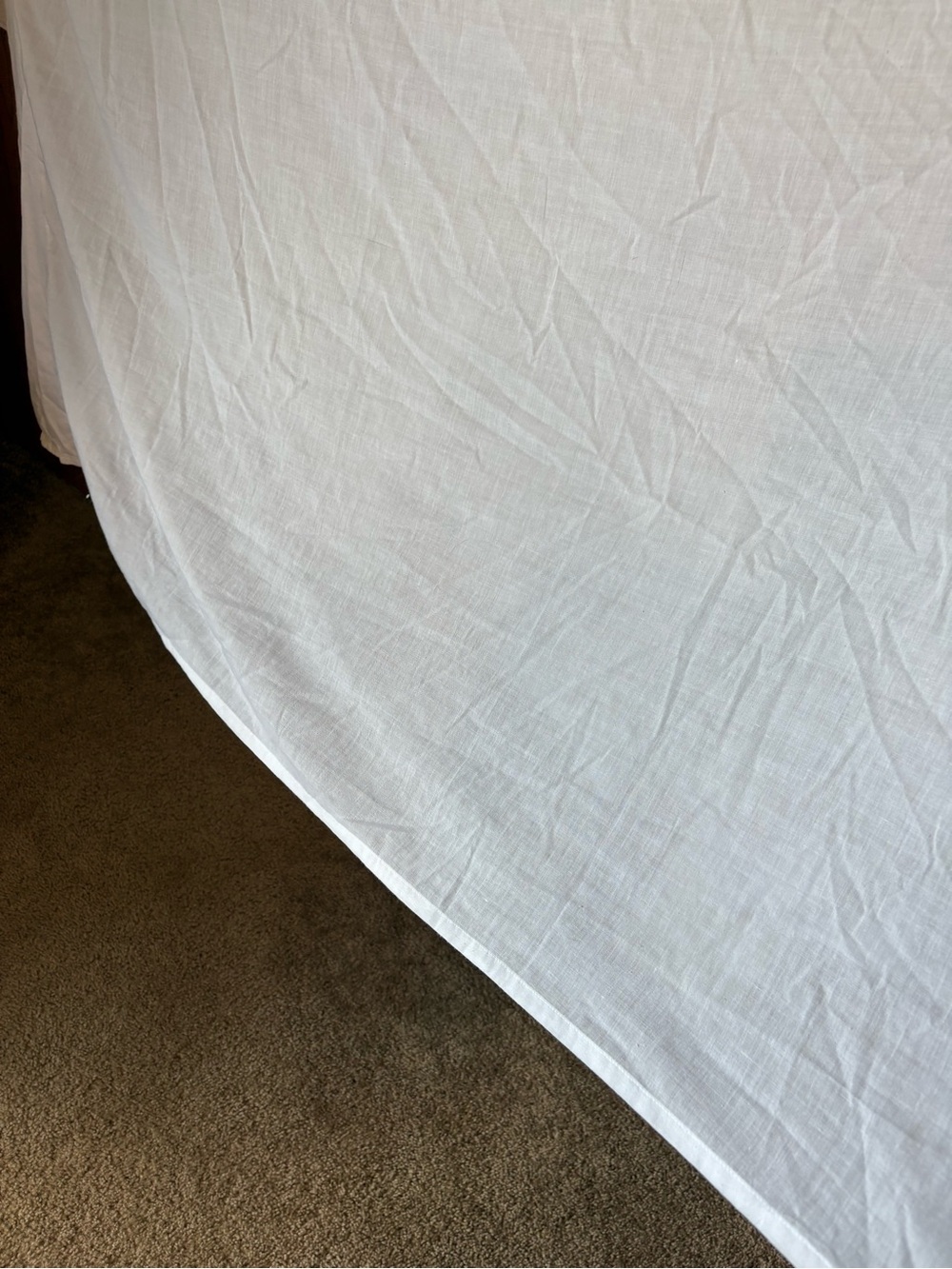 Queen 18 inch Drop White Pleated Bedskirt- 100% Cotton - Picture 5 of 6